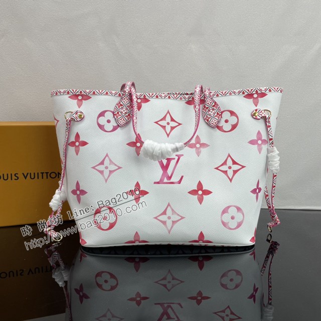 Lv路易威登2023專櫃新款Neverfull中號手袋 LV淡雅帆布描繪購物袋 M22978 M22979 M22980 ydh5095